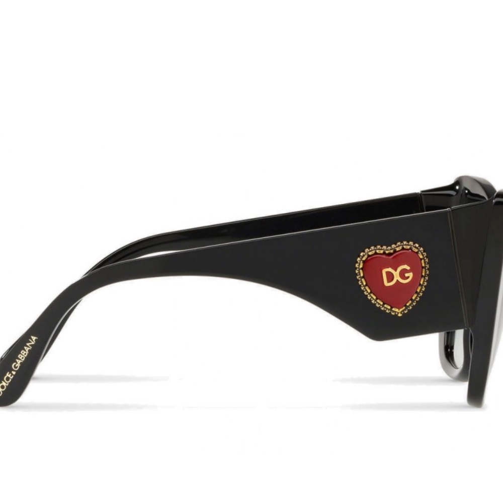 Dolce & Gabbana DG4349 Cat Eye Sunglasses Red Gold Heart Logo - Picture 3 of 9